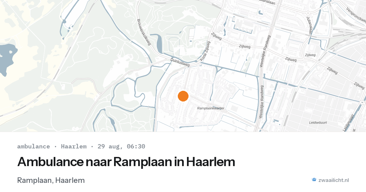 Ambulance naar Ramplaan in Haarlem — 29 aug 2026
