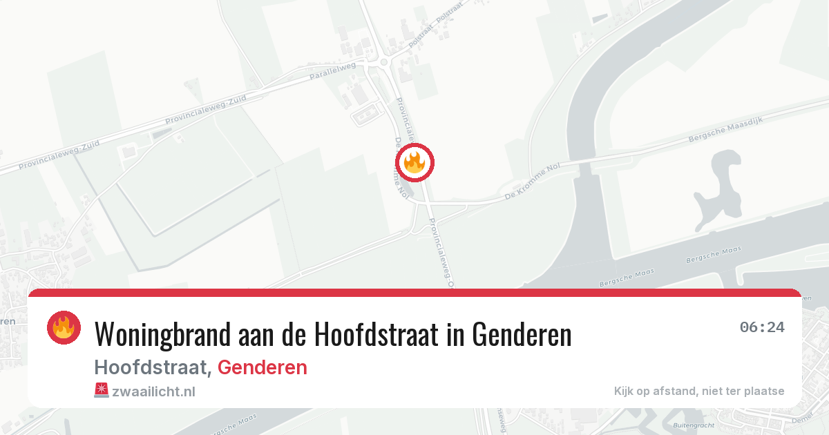 Woningbrand aan de Hoofdstraat in Genderen — 29 mrt 2026