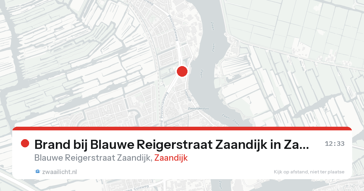 Brand bij Blauwe Reigerstraat Zaandijk in Zaandijk — 18 aug 2026