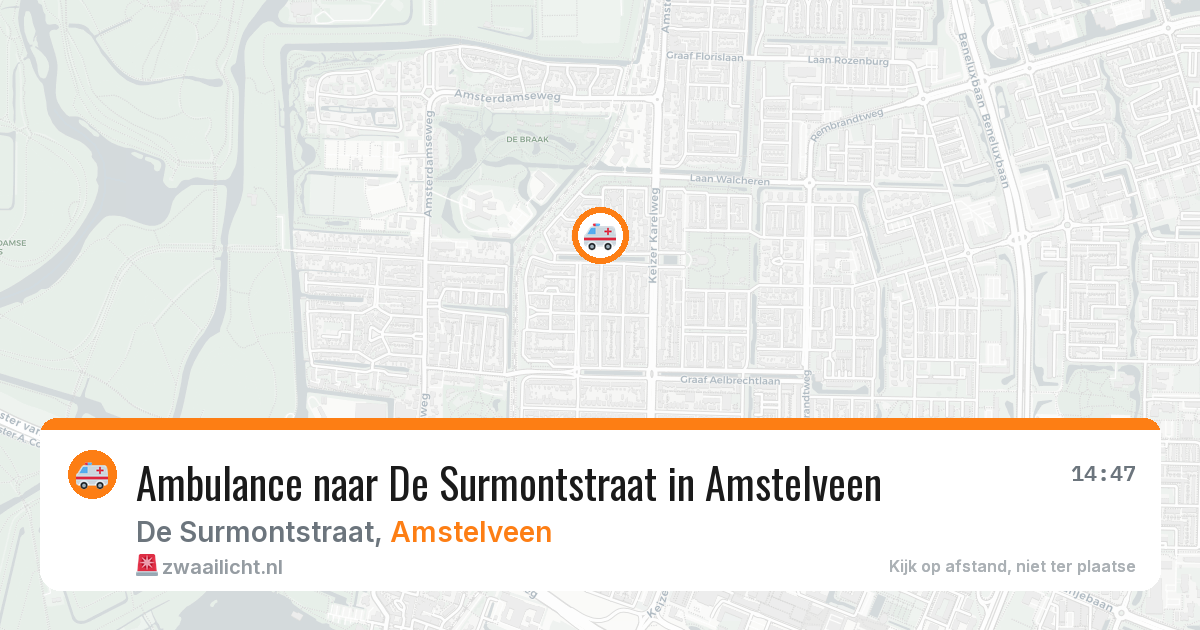 Ambulance naar De Surmontstraat in Amstelveen — 26 jun 2026