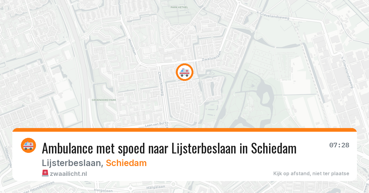 Ambulance met spoed naar Lijsterbeslaan in Schiedam — 7 jun 2026