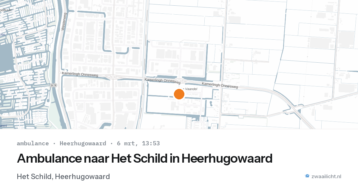 Ambulance naar Het Schild in Heerhugowaard — 6 mrt 2026