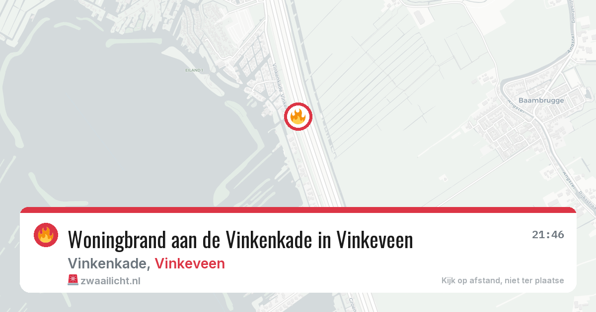 Woningbrand aan de Vinkenkade in Vinkeveen — 9 aug 2026