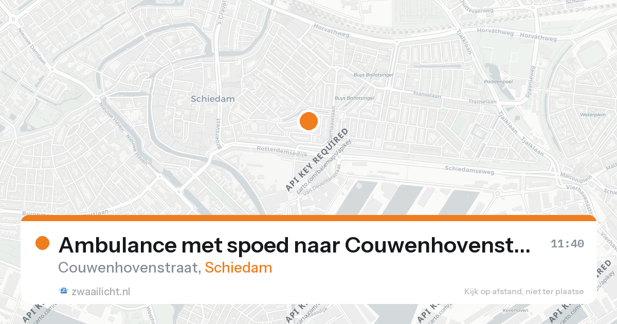 Ambulance met spoed naar Couwenhovenstraat in Schiedam — 26 aug 2026