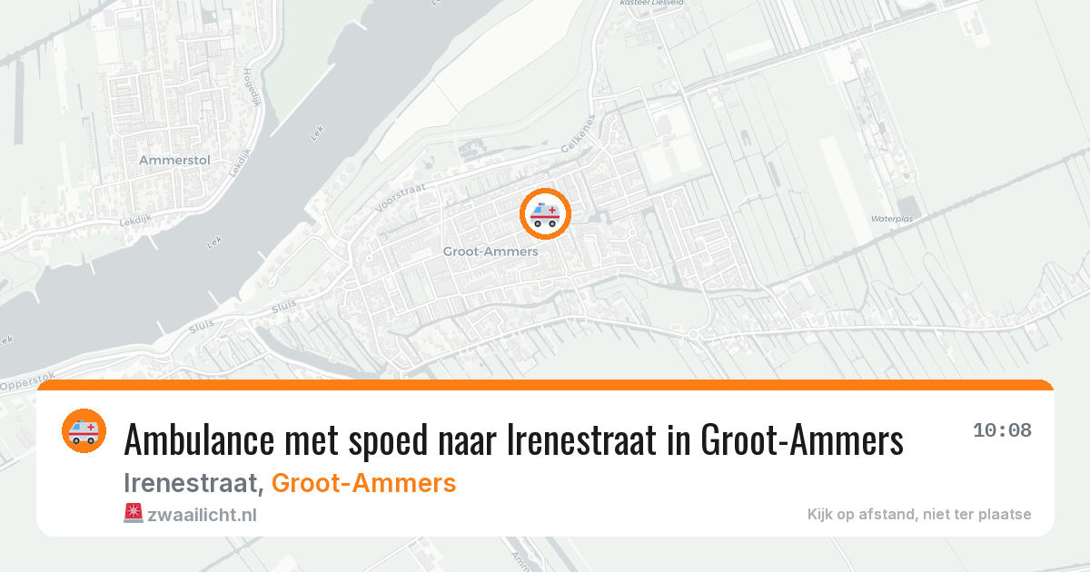Ambulance met spoed naar Irenestraat in Groot-Ammers — 15 mrt 2026