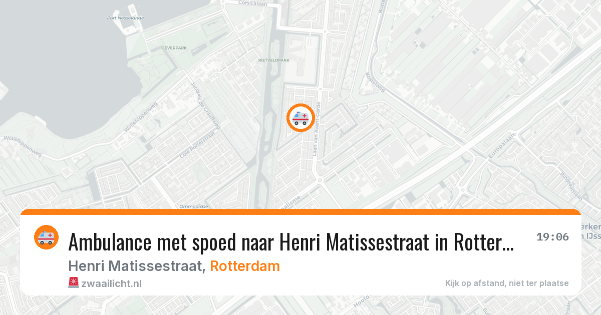 Ambulance met spoed naar Henri Matissestraat in Rotterdam — 13 aug 2026