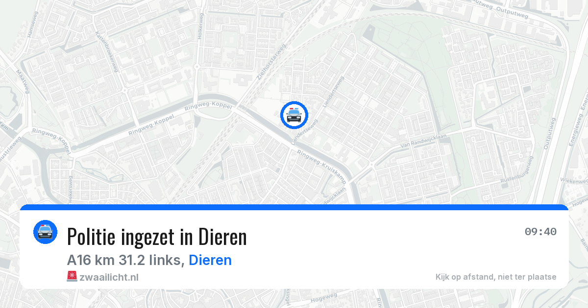 Politie ingezet in Dieren — 12 apr 2026 | 🚨 Zwaailicht.nl