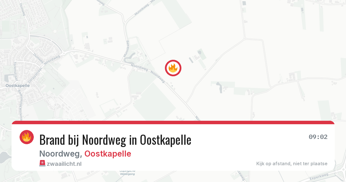 Brand bij Noordweg in Oostkapelle — 26 mrt 2026