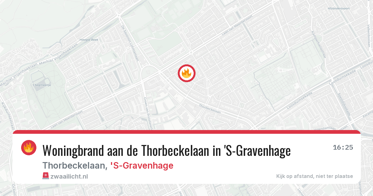 Woningbrand aan de Thorbeckelaan in 'S-Gravenhage — 19 apr 2026