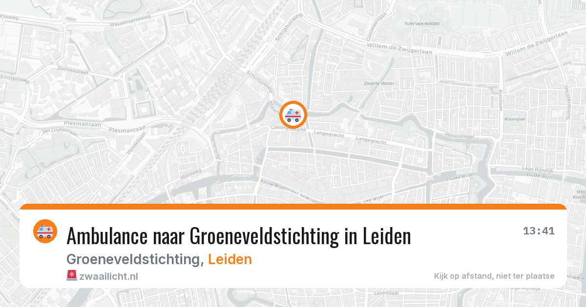 Ambulance naar Groeneveldstichting in Leiden — 13 aug 2026