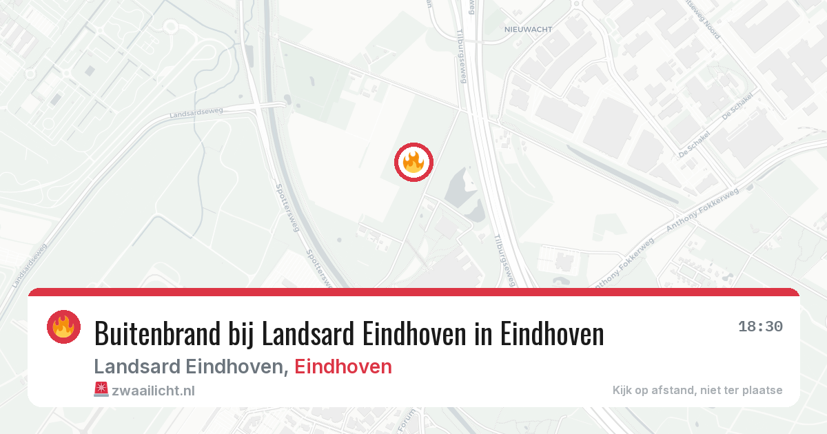 Buitenbrand bij Landsard Eindhoven in Eindhoven — 14 aug 2026