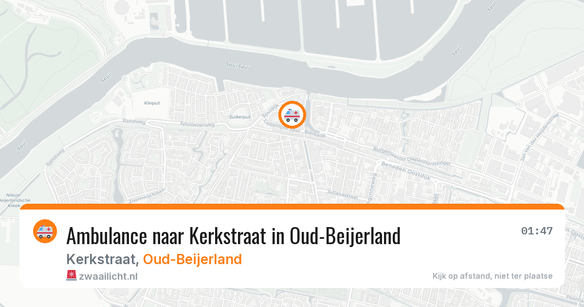 Ambulance naar Kerkstraat in Oud-Beijerland — 16 jun 2026
