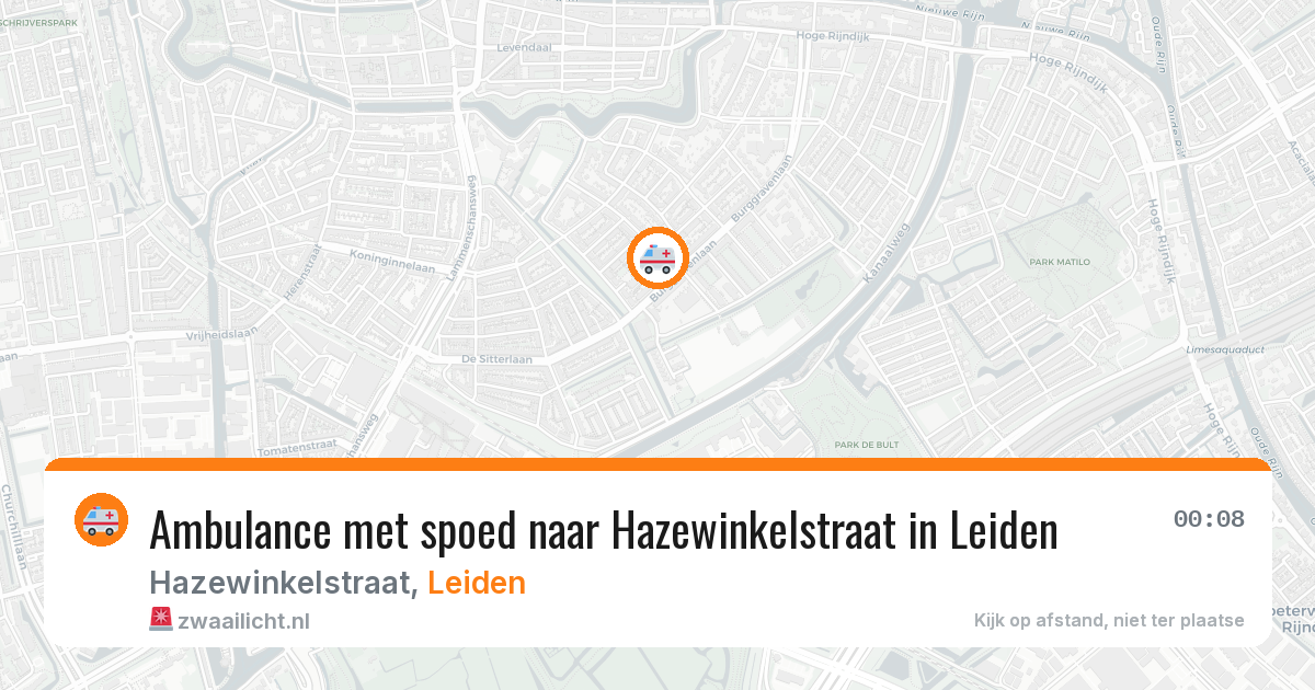 Ambulance met spoed naar Hazewinkelstraat in Leiden — 29 jul 2026