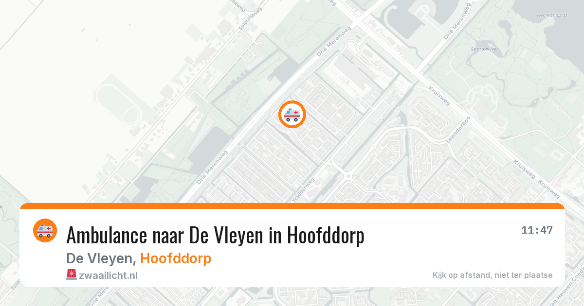 Ambulance naar De Vleyen in Hoofddorp — 11 aug 2026