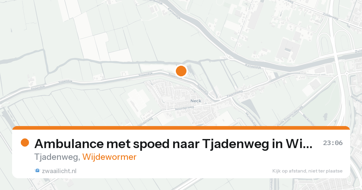 Ambulance met spoed naar Tjadenweg in Wijdewormer — 16 aug 2026