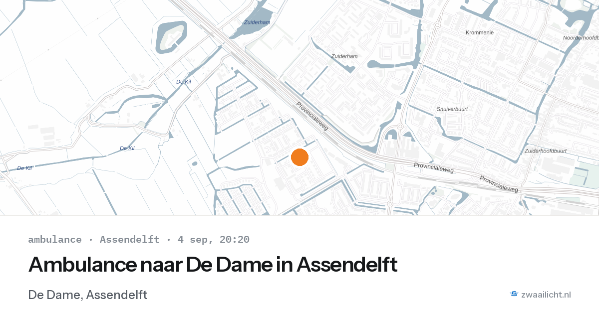 Ambulance naar De Dame in Assendelft — 4 sep 2026