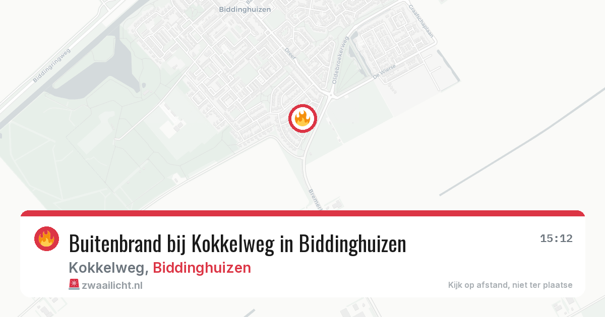 Buitenbrand bij Kokkelweg in Biddinghuizen — 5 mei 2026