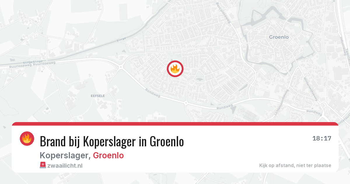 Brand bij Koperslager in Groenlo — 29 jun 2026