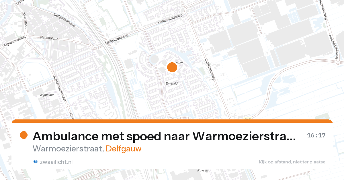 Ambulance met spoed naar Warmoezierstraat in Delfgauw — 18 feb 2026