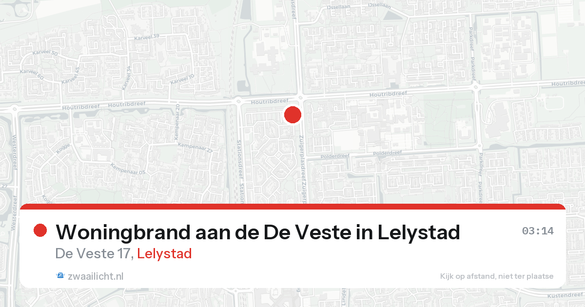 Woningbrand aan de De Veste in Lelystad — 22 aug 2026