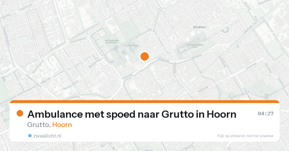 Ambulance met spoed naar Grutto in Hoorn — 19 aug 2026