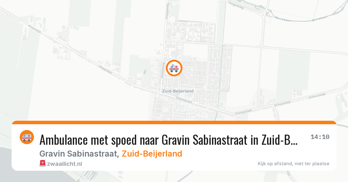 Ambulance met spoed naar Gravin Sabinastraat in Zuid-Beijerland — 5 jun 2026