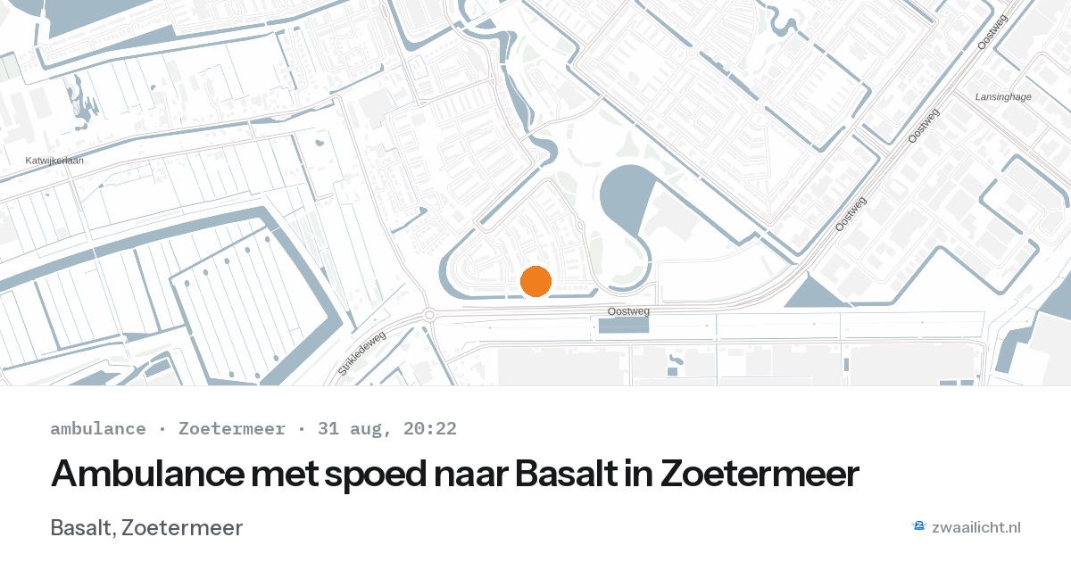 Ambulance met spoed naar Basalt in Zoetermeer — 31 aug 2026