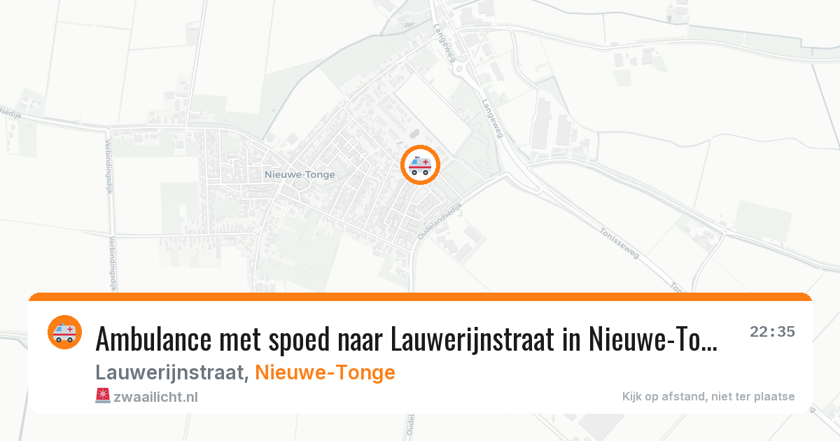Ambulance met spoed naar Lauwerijnstraat in Nieuwe-Tonge — 5 jun 2026