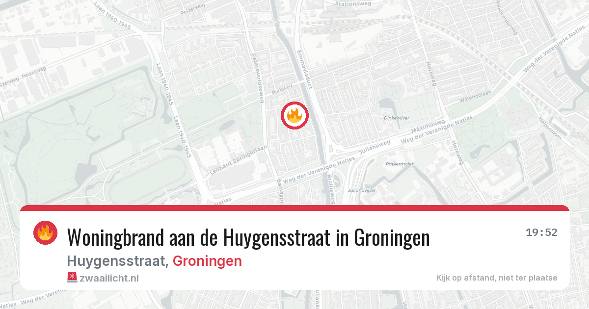 Woningbrand aan de Huygensstraat in Groningen — 29 apr 2026