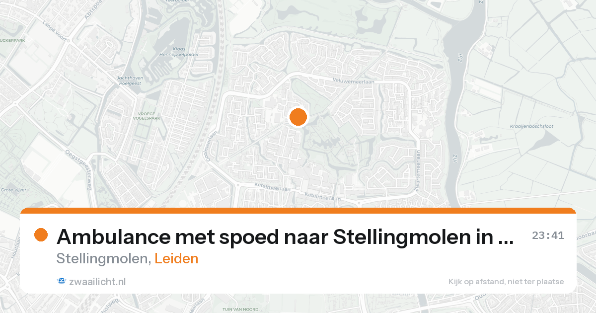 Ambulance met spoed naar Stellingmolen in Leiden — 22 aug 2026