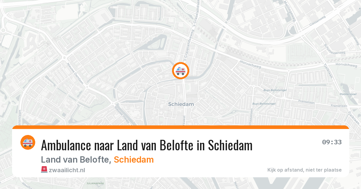 Ambulance naar Land van Belofte in Schiedam — 9 jul 2026
