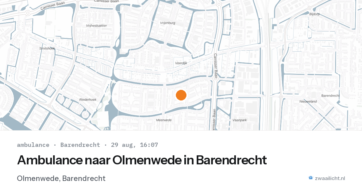 Ambulance naar Olmenwede in Barendrecht — 29 aug 2026
