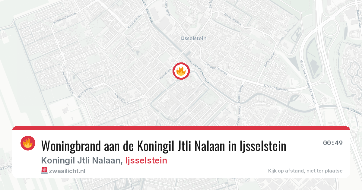 Woningbrand aan de Koningil Jtli Nalaan in Ijsselstein — 4 jul 2026