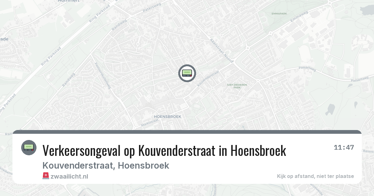 Verkeersongeval op Kouvenderstraat in Hoensbroek — 7 aug 2026