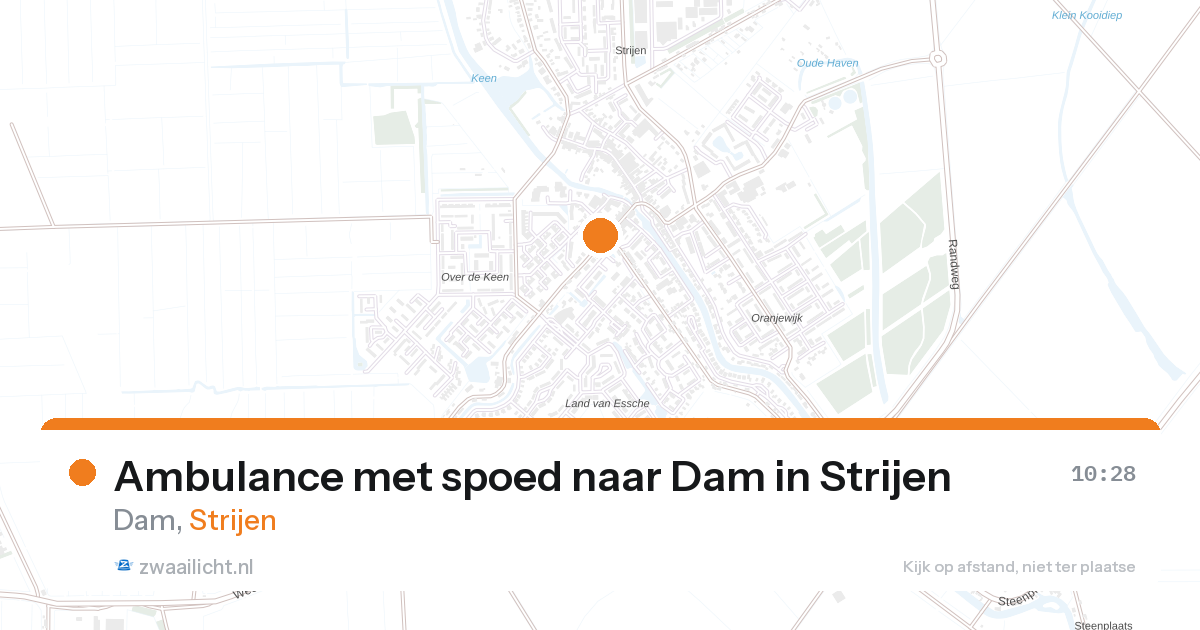Ambulance met spoed naar Dam in Strijen — 28 aug 2026