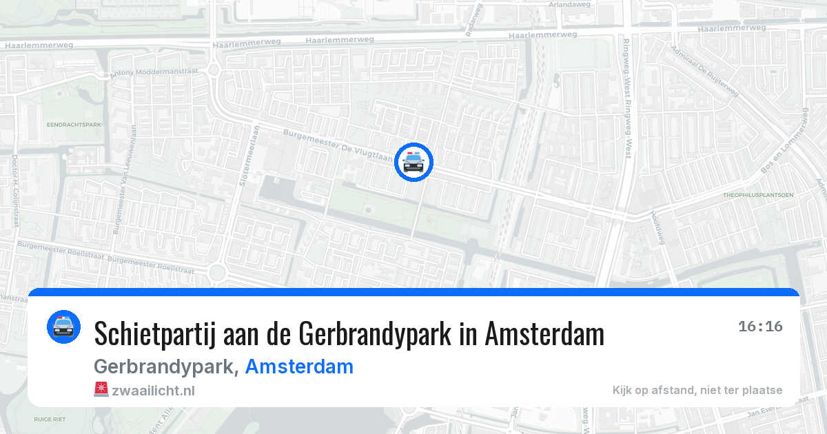 Schietpartij aan de Gerbrandypark in Amsterdam — 30 jul 2026