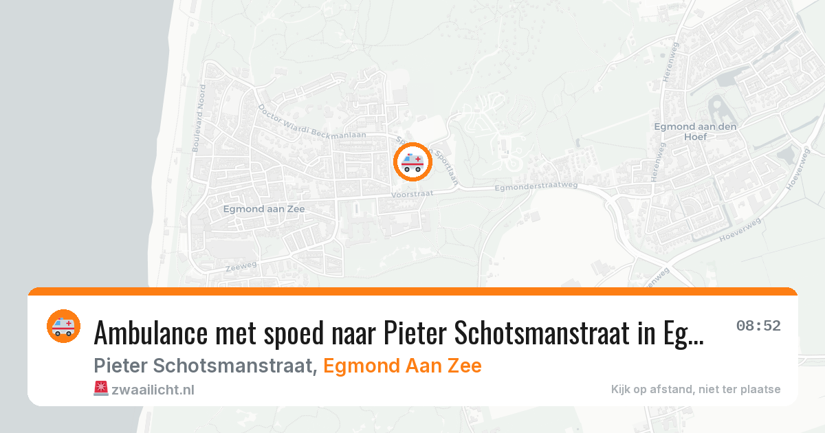 Ambulance met spoed naar Pieter Schotsmanstraat in Egmond Aan Zee — 10 apr 2026