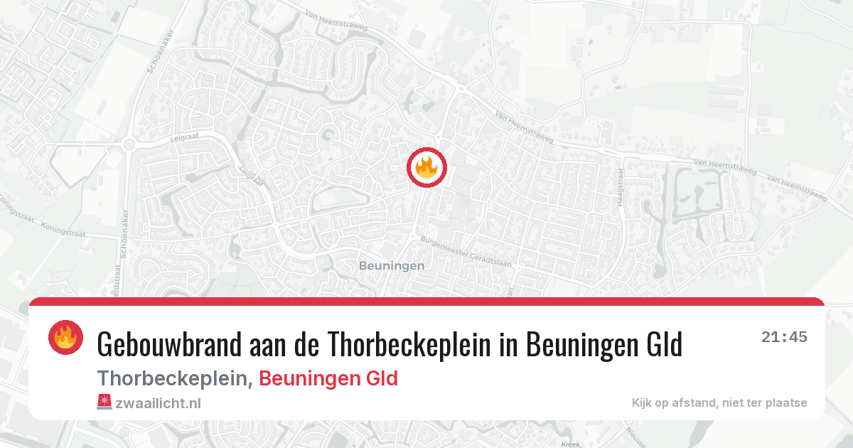 Gebouwbrand aan de Thorbeckeplein in Beuningen Gld — 25 mei 2026