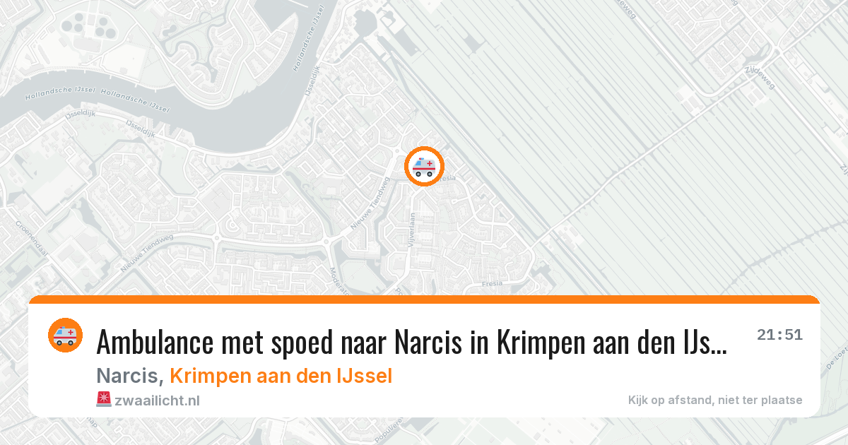 Ambulance met spoed naar Narcis in Krimpen aan den IJssel — 1 aug 2026