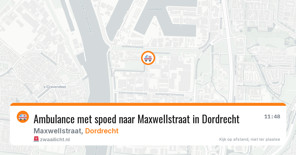 Ambulance met spoed naar Maxwellstraat in Dordrecht — 9 apr 2026