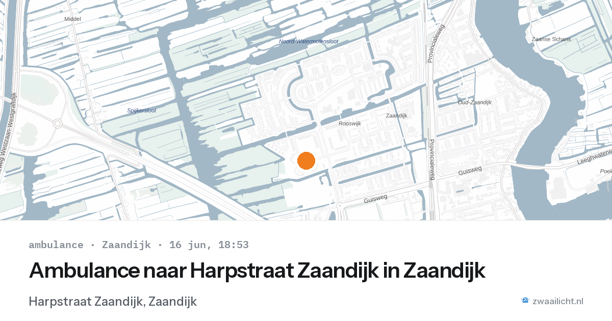 Ambulance naar Harpstraat Zaandijk in Zaandijk — 16 jun 2026