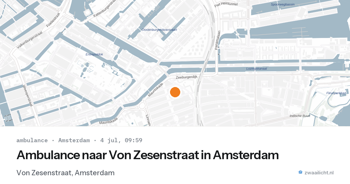 Ambulance naar Von Zesenstraat in Amsterdam — 4 jul 2026