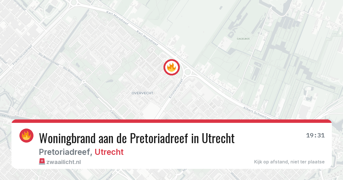 Woningbrand aan de Pretoriadreef in Utrecht — 5 aug 2026