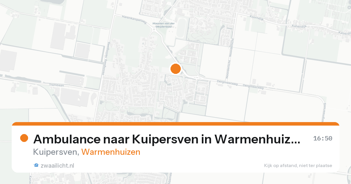 Ambulance naar Kuipersven in Warmenhuizen — 15 aug 2026
