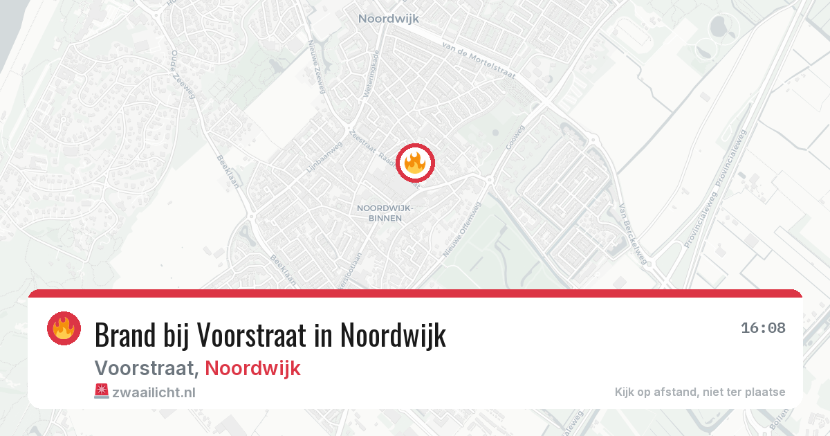Brand bij Voorstraat in Noordwijk — 29 jun 2026
