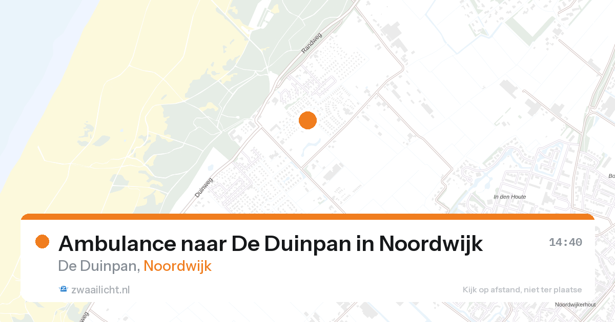 Ambulance naar De Duinpan in Noordwijk — 25 jul 2026