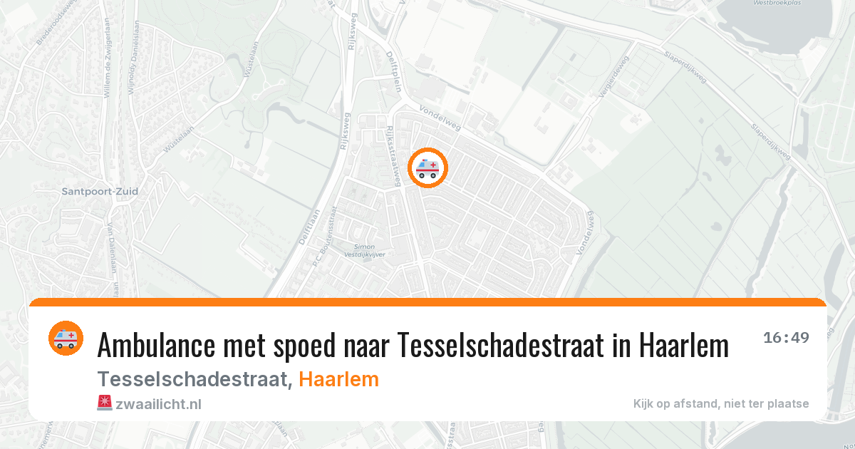 Ambulance met spoed naar Tesselschadestraat in Haarlem — 7 apr 2026