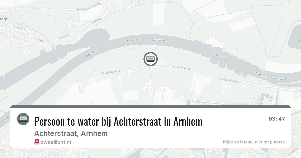 Persoon te water bij Achterstraat in Arnhem — 26 jun 2026
