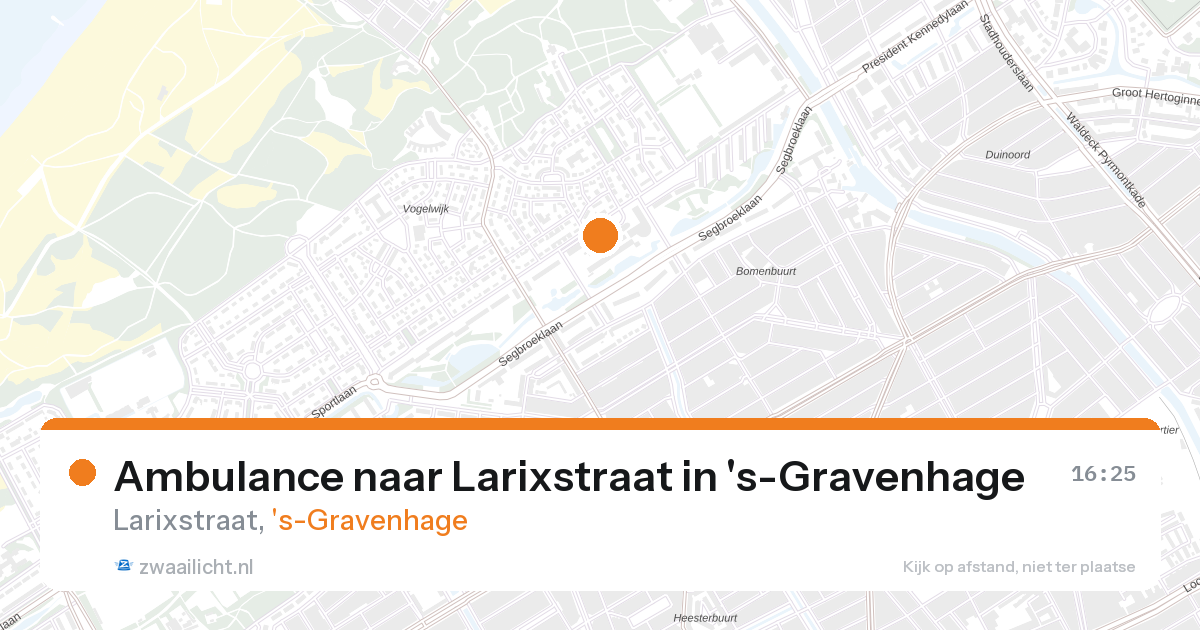 Ambulance naar Larixstraat in 's-Gravenhage — 28 aug 2026