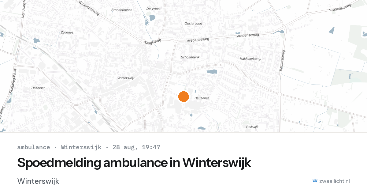 Spoedmelding ambulance in Winterswijk — 28 aug 2026
